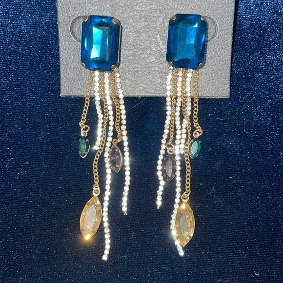 Steve Madden Earrings Colorful Dangle Bling Earrings Sold Out in Stores 🆕 💎 - Picture 3 of 11